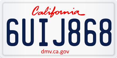 CA license plate 6UIJ868