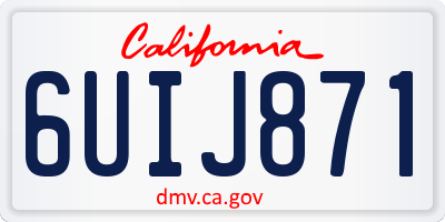 CA license plate 6UIJ871