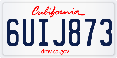 CA license plate 6UIJ873