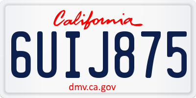 CA license plate 6UIJ875