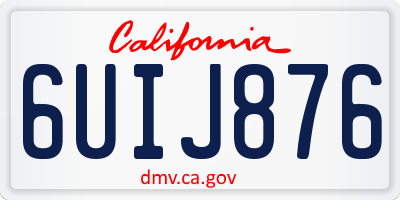 CA license plate 6UIJ876