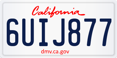CA license plate 6UIJ877