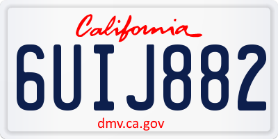 CA license plate 6UIJ882