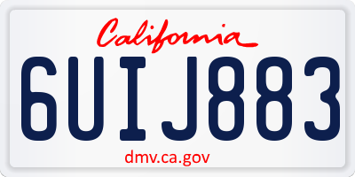 CA license plate 6UIJ883