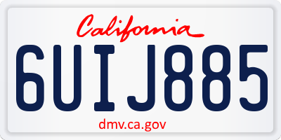 CA license plate 6UIJ885