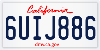 CA license plate 6UIJ886