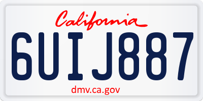 CA license plate 6UIJ887
