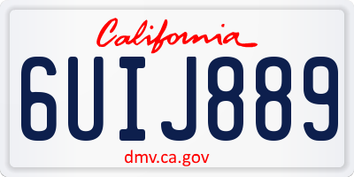 CA license plate 6UIJ889