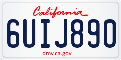 CA license plate 6UIJ890