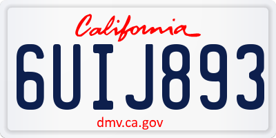 CA license plate 6UIJ893