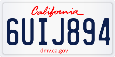 CA license plate 6UIJ894
