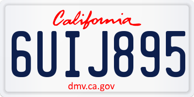 CA license plate 6UIJ895