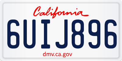 CA license plate 6UIJ896