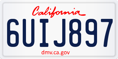 CA license plate 6UIJ897