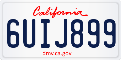 CA license plate 6UIJ899