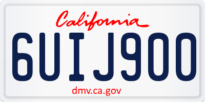 CA license plate 6UIJ900