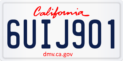 CA license plate 6UIJ901
