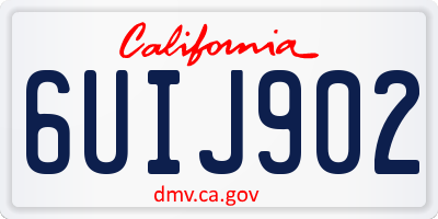 CA license plate 6UIJ902