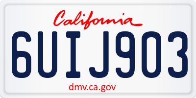 CA license plate 6UIJ903