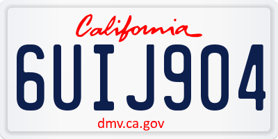 CA license plate 6UIJ904