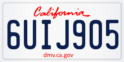 CA license plate 6UIJ905