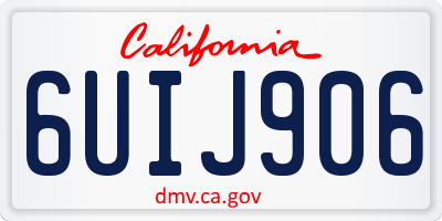 CA license plate 6UIJ906