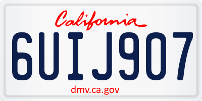 CA license plate 6UIJ907