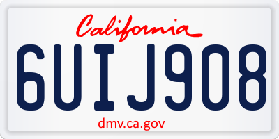 CA license plate 6UIJ908