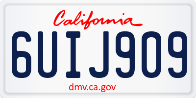 CA license plate 6UIJ909