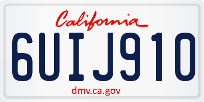 CA license plate 6UIJ910