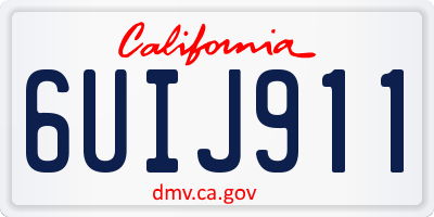 CA license plate 6UIJ911