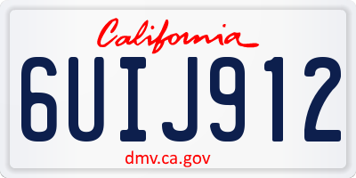 CA license plate 6UIJ912