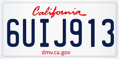 CA license plate 6UIJ913