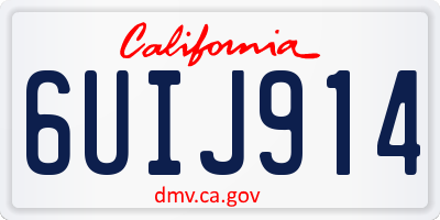 CA license plate 6UIJ914