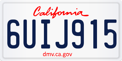 CA license plate 6UIJ915