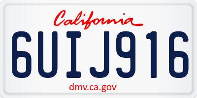 CA license plate 6UIJ916