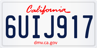 CA license plate 6UIJ917