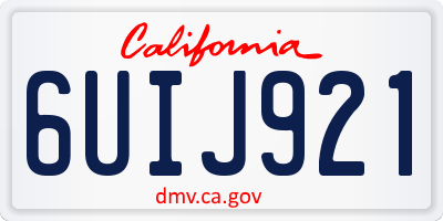 CA license plate 6UIJ921