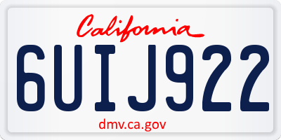 CA license plate 6UIJ922