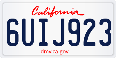 CA license plate 6UIJ923