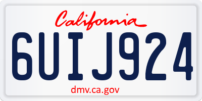 CA license plate 6UIJ924