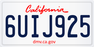 CA license plate 6UIJ925