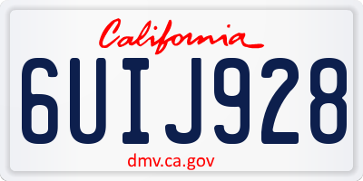 CA license plate 6UIJ928