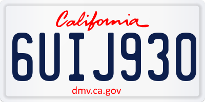 CA license plate 6UIJ930