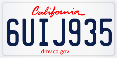 CA license plate 6UIJ935