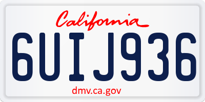 CA license plate 6UIJ936