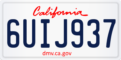 CA license plate 6UIJ937