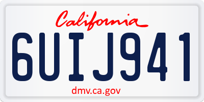 CA license plate 6UIJ941