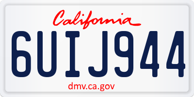 CA license plate 6UIJ944