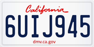 CA license plate 6UIJ945